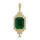4.9ct Emerald Pendants with 0.26tct Diamond set in 18K Yellow Gold