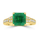 2.51ct Emerald Rings with 0.2tct Diamond set in 18K Yellow Gold