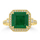 3.8ct Emerald Rings with 0.23tct Diamond set in 18K Yellow Gold