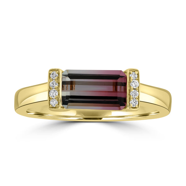 1.49ct Tourmaline Rings with 0.04tct Diamond set in 18K Yellow Gold