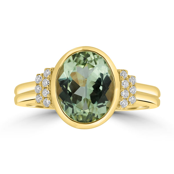3.1ct Tourmaline Rings with 0.1tct Diamond set in 18K Yellow Gold