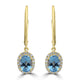 1.7ct Aquamarine Earrings with 0.21tct Diamond set in 18K Yellow Gold