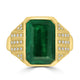 6.18ct Emerald Rings with 0.17tct Diamond set in 18K Yellow Gold