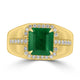3.24ct Emerald Rings with 0.35tct Diamond set in 18K Yellow Gold