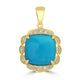 3.36ct Turquoise Pendants with 0.12tct Diamond set in 18K Yellow Gold
