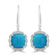 6.63ct Turquoise Earrings with 0.25tct Diamond set in 18K White Gold