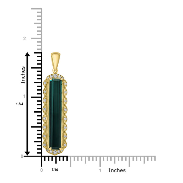 4.9ct Tourmaline Pendants with 0.2tct Diamond set in 18K Yellow Gold