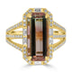 5.81ct Tourmaline Rings with 0.65tct Diamond set in 18K Yellow Gold