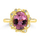 4.15ct Tourmaline Rings with 0.06tct Diamond set in 18K Yellow Gold