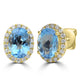 1.77ct Aquamarine Earrings with 0.2tct Diamond set in 18K Yellow Gold