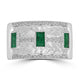 0.51ct Emerald Rings with 0.156tct Diamond set in 18K White Gold