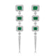 0.62ct Emerald Earrings with 0.524tct Diamond set in 18K White Gold