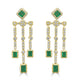 0.94ct Emerald Earrings with 0.648tct Diamond set in 18K Yellow Gold