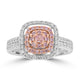 0.09ct Pink Diamond Rings with 0.79tct Diamond set in 18K Two Tone Gold
