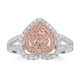 0.12ct Pink Diamond Rings with 0.85tct Diamond set in 18K Two Tone Gold