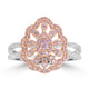0.1ct Pink Diamond Rings with 0.58tct Diamond set in 18K Two Tone Gold