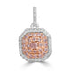 0.09ct Pink Diamond Pendants with 0.55tct Diamond set in 18K Two Tone Gold