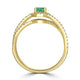 0.34ct   Emerald Rings with 0.37tct Diamond set in 14K Yellow Gold