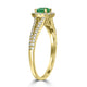 0.36ct   Emerald Rings with 0.34tct Diamond set in 14K Yellow Gold