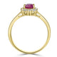 0.92ct Ruby Rings with 0.26tct Diamond set in 14K Yellow Gold