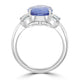 4.59ct Blue Sapphire Ring with 0.26tct Diamonds set in Platinum