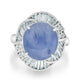 10.6ct Star Sapphire Ring with 0.95tct Diamonds set in Platinum