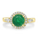 1.6ct Emerald Rings with 0.37tct Diamond set in 14K Yellow Gold