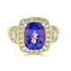 3.63Ct Tanzanite Ring With 0.63Tct Diamonds Set In 14Kt Yellow Gold